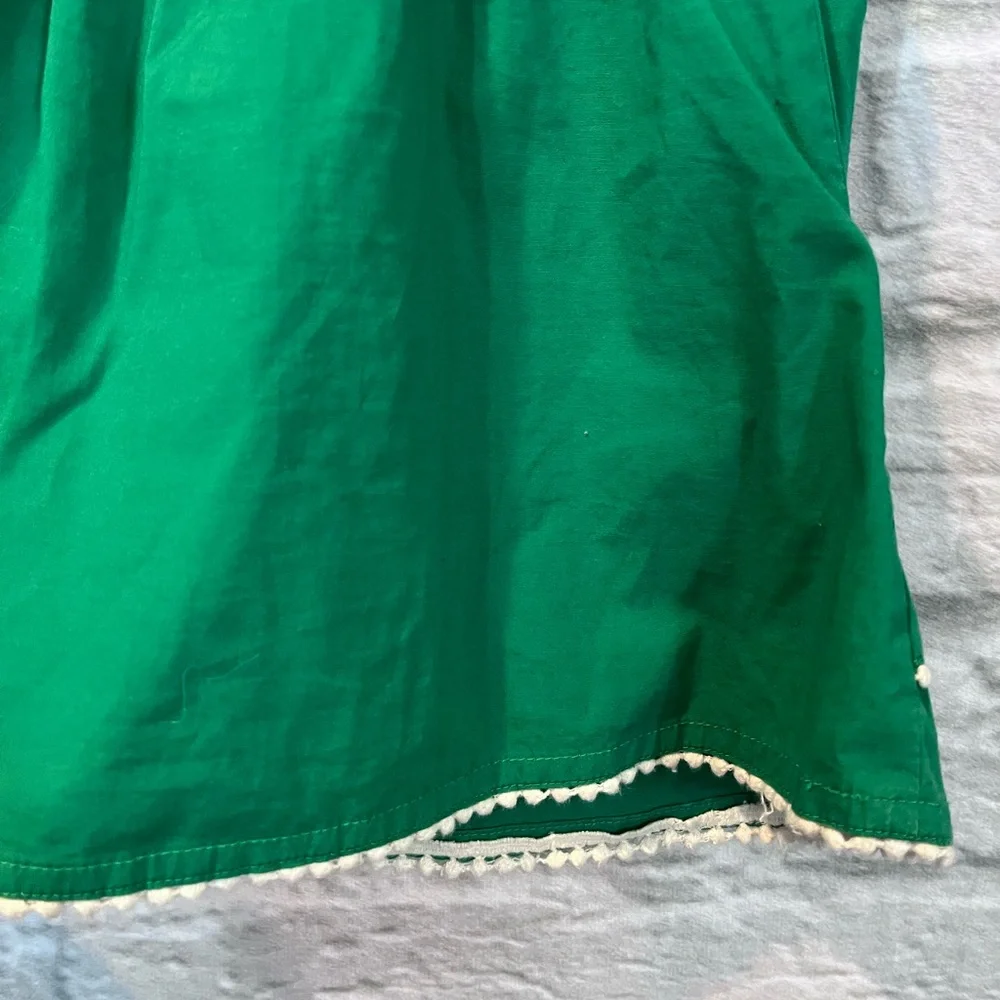 Anthropologie Vanessa Virginia size 8 Green Strapless Embroidered Peplum Top - Picture 10 of 12